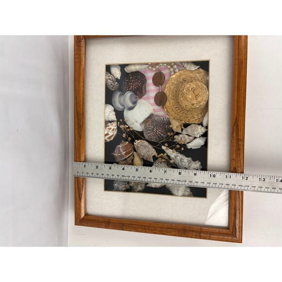 VTG Handmade Sea Shell Beach Art 12"x15" Nautical Beachy Shadowbox - Picture 7 of 8